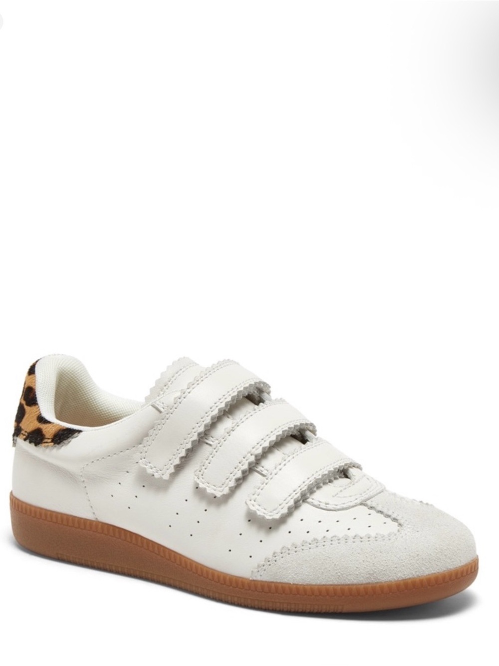 NWOT Anthropologie Silent D SEENA Sneaker in White and Leopard Print